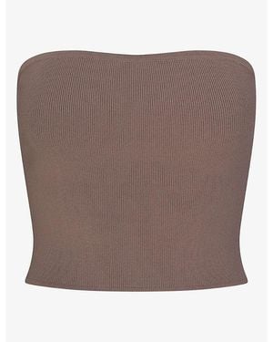 Skims Refined Knit Tube Top - Brown