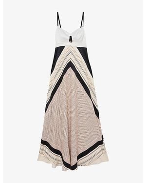 Reiss Myra Scarf-Printed Woven Maxi Dress - Natural
