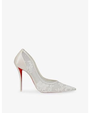 Christian Louboutin Miss Z 100 Mesh Court Shoes - White