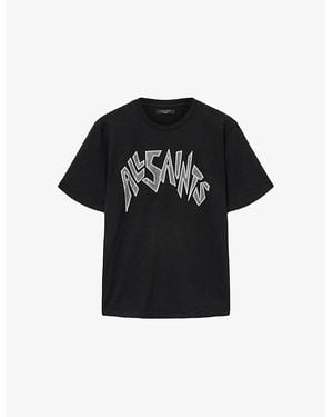AllSaints Zinc Logo-Print Cotton T-Shirt - Black