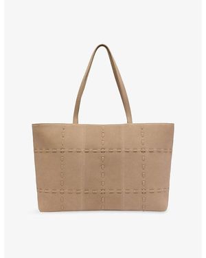 Whistles Whipstitch Suede Tote Bag - Natural