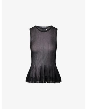 Ashlyn Bennett Peplum-Hem Knitted Top - Black