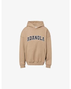 ADANOLA Varsity Oversized Cotton Hoodie - Natural