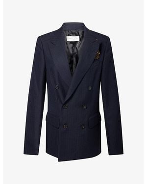 Dries Van Noten Barrysta Embellished Wool Blazer - Blue