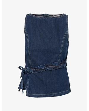 Damson Madder Maxime Sleeveless Denim Top - Blue