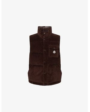 Moncler Agen Sleeveless Corduroy Gilet - Brown