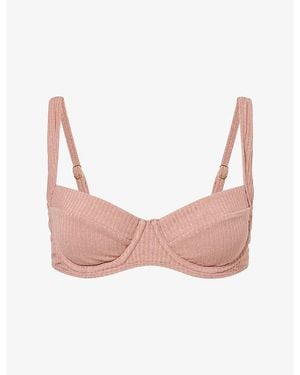 Cheap Monday Sorrento Metallic Underwired Bikini Top - Pink