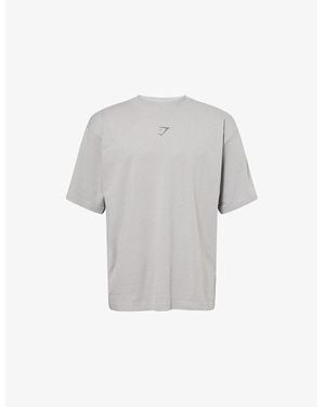 GYMSHARK Power Oversized Cotton-Jersey T-Shirt - Grey