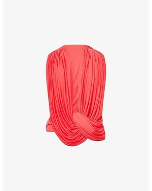Christopher Esber Ripple Drape Jersey Top - Red