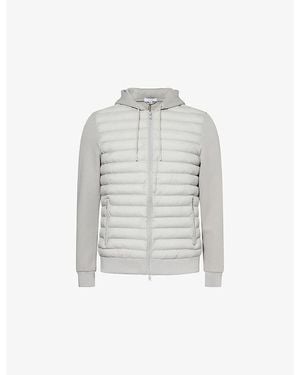 Arne Hybrid Hooded Quilted Woven Jacket - White