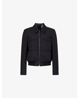 Tom Ford Battle Lacquered Wool And Silk-Blend Jacket - Black