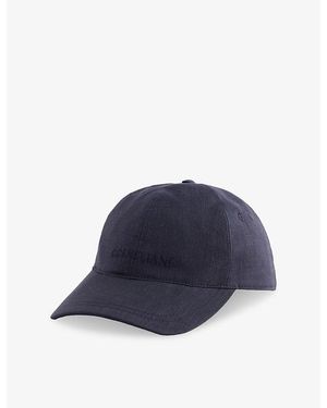 Corneliani Embroidered Logo Linen-And-Wool Baseball Cap - Blue