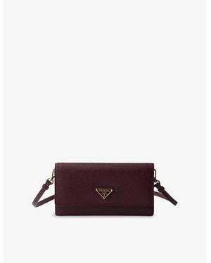 Prada Saffiano Mini Leather Shoulder Bag - Brown