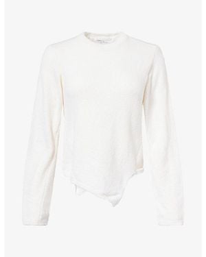 Comme des Garçons Round-Neck Asymmetric Knit Jumper - White
