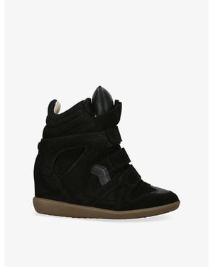 Isabel Marant Bekett Suede And Leather High-Top Trainers - Black