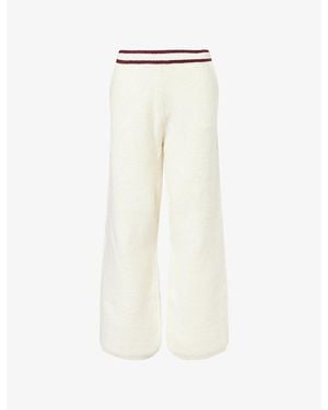 The Couture Club Contrast-Stripe Straight-Leg Knitted Jogging Bottoms - White
