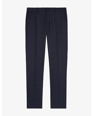 The Kooples Slim-Leg Wool Trousers - Blue