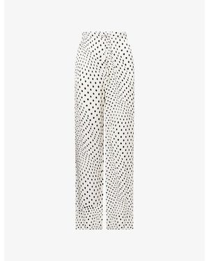 Stella McCartney Wide-Leg Polkadot Satin Trousers - White