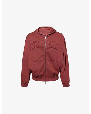 KTZ Washed Zip Cotton-Jersey Hoody - Red