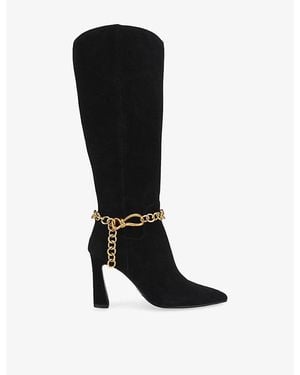 Steve Madden Skorcher Suede Heeled Knee-High Boots - Black