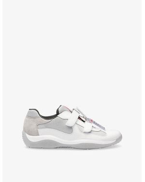 Prada America's Cup Leather Low-Top Sneakers - White