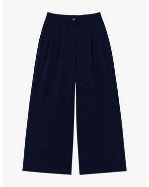 The Kooples Wide-Leg Mid-Rise Woven Pants - Blue