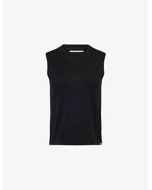 Extreme Cashmere N421 Player Sleeveless Cotton-Cashmere Blend Tank Top - Black