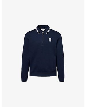 Lacoste Tennis Heritage Quarter-Zip Jersey Sweatshirt - Blue