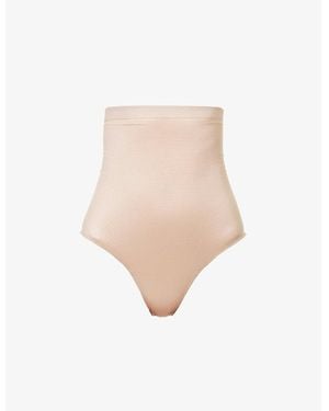 Spanx Shape Invisible High-Waisted Stretch-Woven Thong - Natural