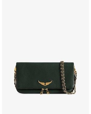 Zadig & Voltaire Rock Grained Leather Clutch - Green