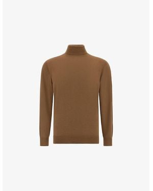 BOGGI Turtle-Neck Merino-Wool Jumper - Brown
