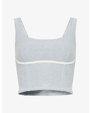 Cheap Monday Zion Square-Neck Sports Bra - Grey