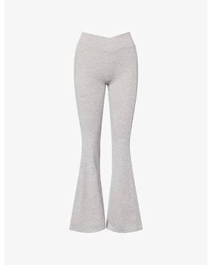 BO+TEE Flared-Leg Slip-Pocket Stretch-Woven Leggings - Grey