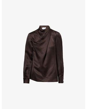 Gabriela Hearst Marcela Draped Silk Blouse - Brown