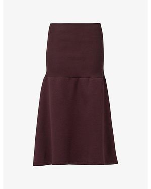 eem Yoke-Detail Fit-And-Flare Stretch-Woven Skirt - Purple