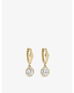 Astley Clarke Solitaire 1Ct Diamond 14Ct Drop Huggie Earrings - Metallic