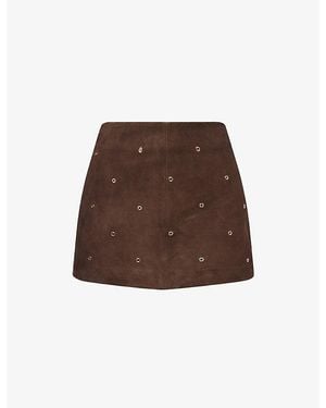 Dissh Sylvie Suede Mini Skirt - Brown