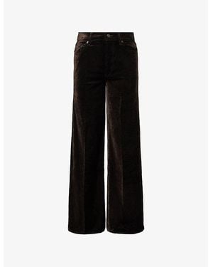 FRAME Le Slim Palazzo Velvet Jeans - Black