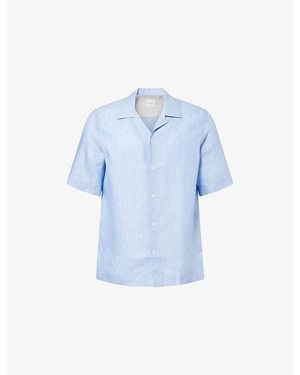 Paul Smith Short-Sleeve Linen Shirt - Blue