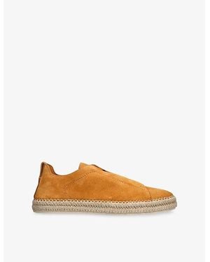 ZEGNA Triple Stitch Suede Espadrilles - Orange