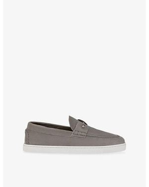 Christian Louboutin Chambeliboat Donna Leather Boat Shoes - Grey