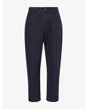 Barbour Ursula Straight-Leg Cotton-Canvas Pants - Blue