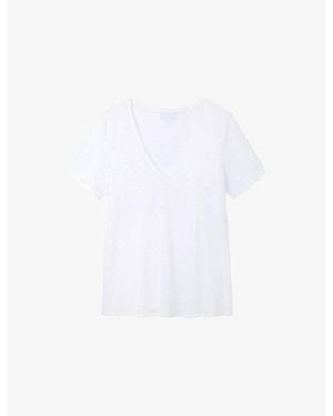 The White Company The Perfect V-Neck Cotton-Jersey T-Shirt - White