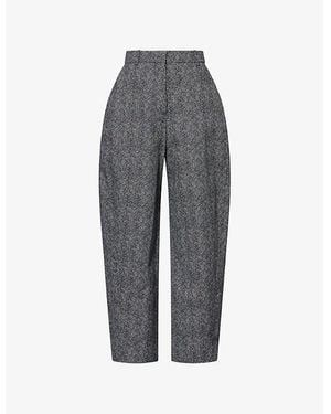 Givenchy Cocoon Wide-Leg Cotton-Knit Pants - Gray