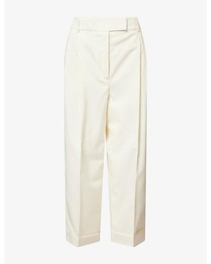 RÓHE Frames Straight-Leg Turn-Up Wool Trousers - Natural