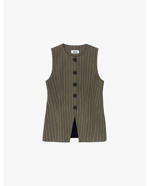 Ro&zo Pinstripe Woven Waistcoat - Green