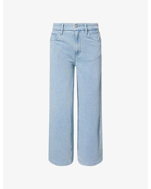 GOOD AMERICAN Good Skate Jeanius Crop-Leg Cotton-Jersey Pants - Blue