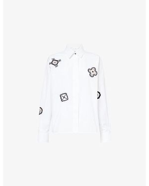 Max Mara Embroidered Cotton Shirt - White
