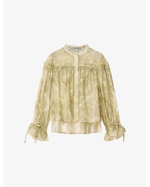 AllSaints Delphine Graphic-Print Woven Shirt - Natural