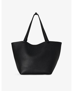 The Row Park Tote Three Leather Shoulder Bag - Black